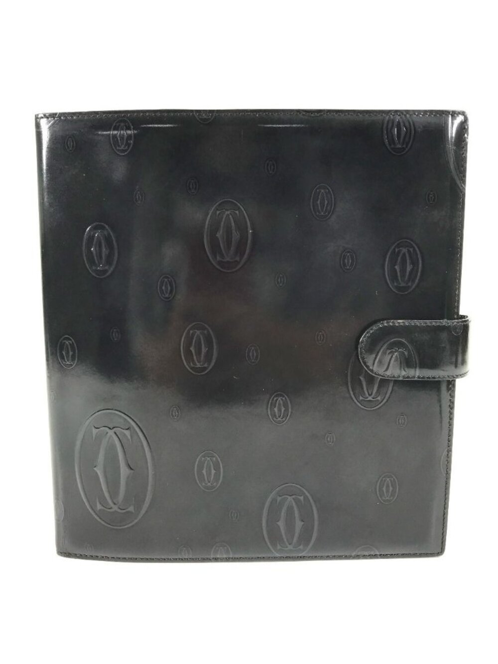 Cartier Agenda Cover Happy Birthday Logo Extra Large Leather Black